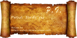 Petul Ibrány névjegykártya